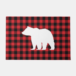 Bear Buffalo Check Wilderness Lodge Doormat
