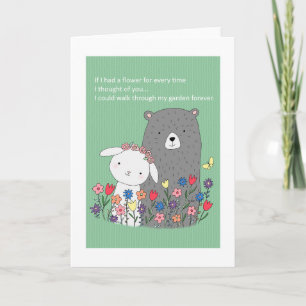 Bear & Bunny Cute I love you Valentine's Day Card