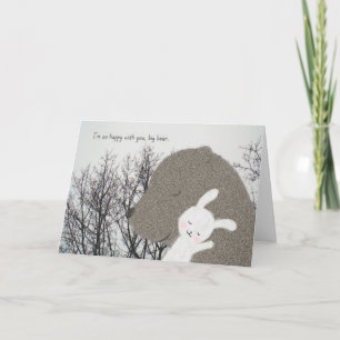 Bear & Bunny Greeting Card Cute Valentine's day