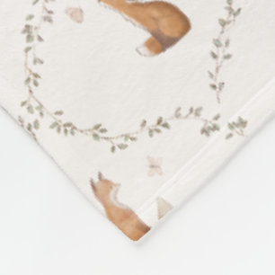 Bear Bunny Rabbit Fox Woodland Animals Forest Kids Fleece Blanket