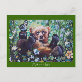 Bear & butterfly postcard