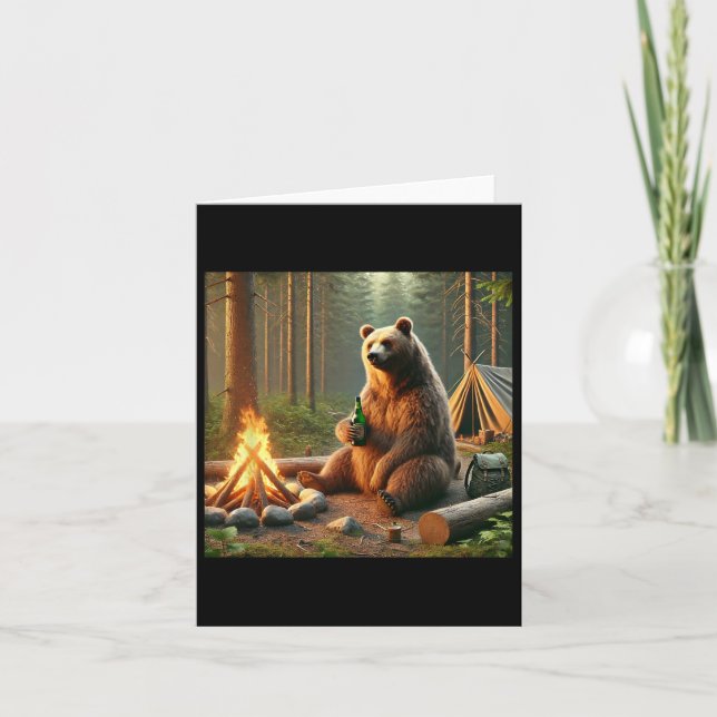 Bear Camping  Card (Front)