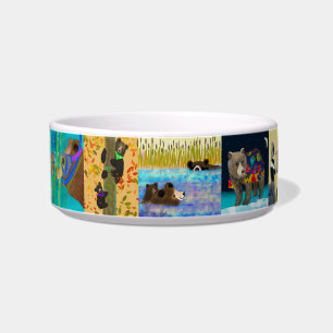 Bear Celebration Ceramic Dog Bowl