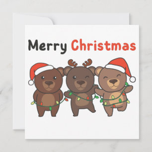 Bear Christmas Animals Bears Merry Christmas Invit Invitation