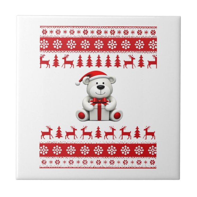 Bear Christmas Christmas (1) Ceramic Tile (Front)