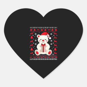 Bear Christmas Christmas (1) Heart Sticker