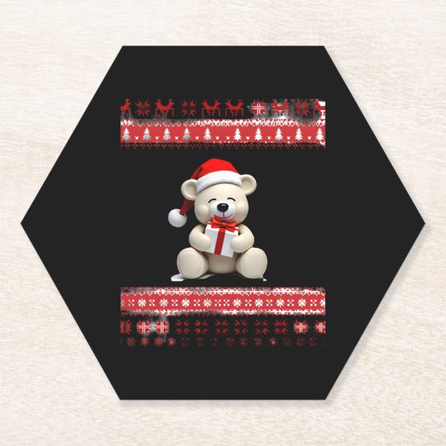 Bear Christmas Christmas (1) Paper Coaster (Front)