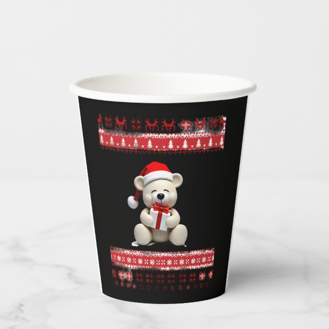 Bear Christmas Christmas (1) Paper Cups (Front)