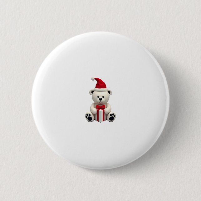 Bear Christmas Christmas (2) 6 Cm Round Badge (Front)