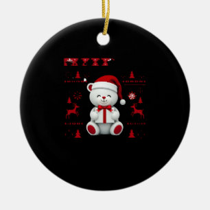 Bear Christmas Christmas (2) Ceramic Ornament