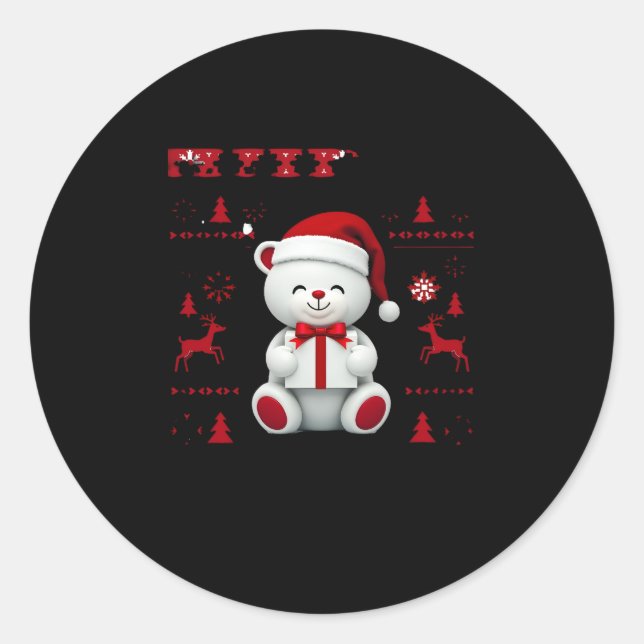 Bear Christmas Christmas (2) Classic Round Sticker (Front)