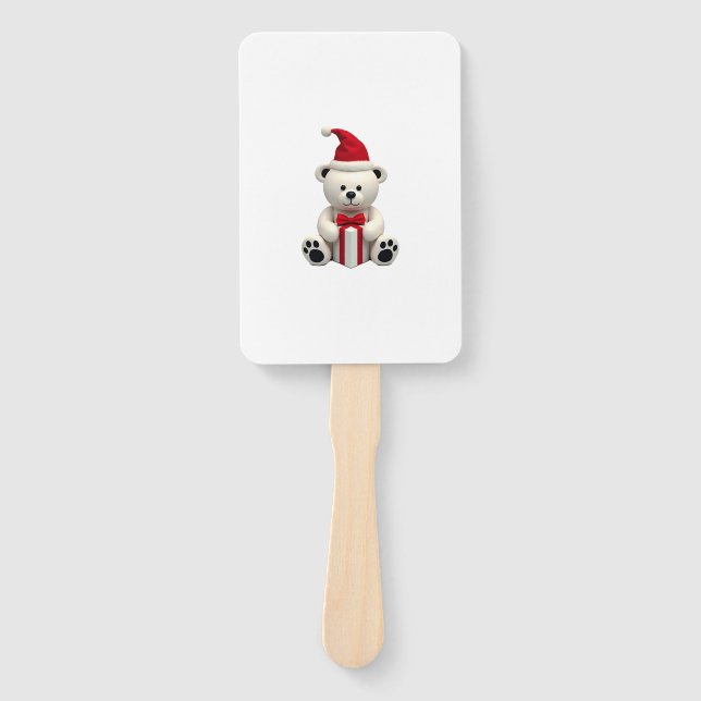 Bear Christmas Christmas (2) Hand Fan (Front)