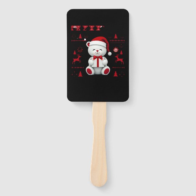 Bear Christmas Christmas (2) Hand Fan (Front)