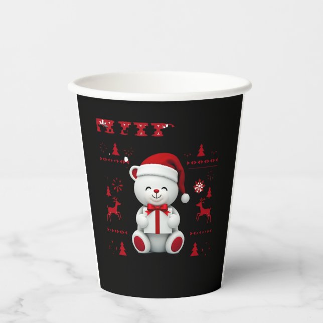 Bear Christmas Christmas (2) Paper Cups (Front)