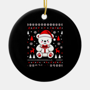 Bear Christmas Christmas (3) Ceramic Ornament