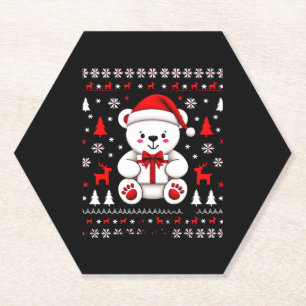 Bear Christmas Christmas (3) Paper Coaster