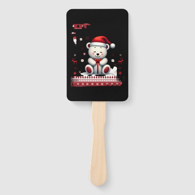 Bear Christmas Christmas (4) Hand Fan (Front)