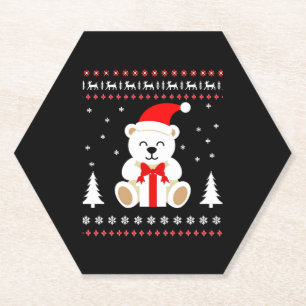 Bear Christmas Christmas (4) Paper Coaster