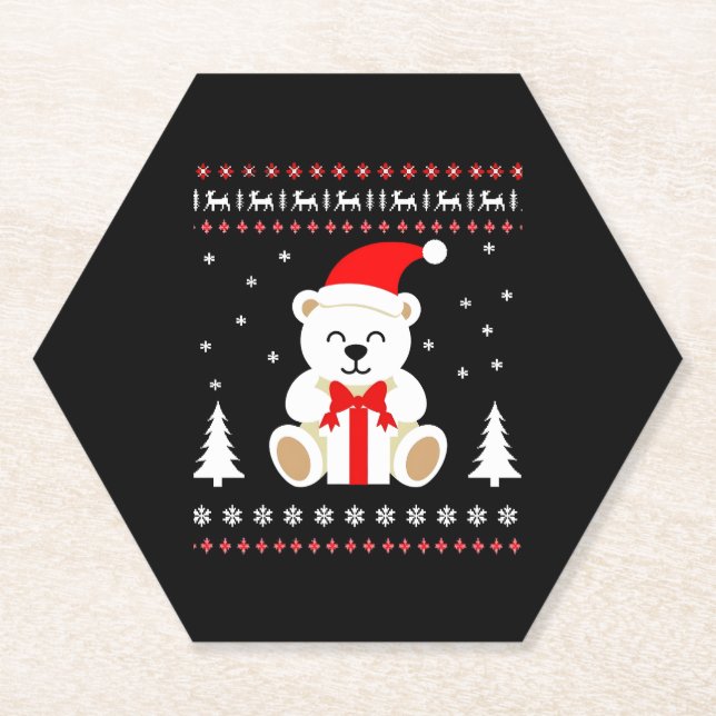 Bear Christmas Christmas (4) Paper Coaster (Front)