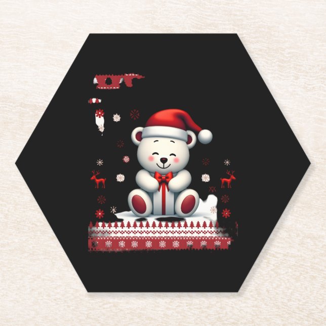 Bear Christmas Christmas (4) Paper Coaster (Front)