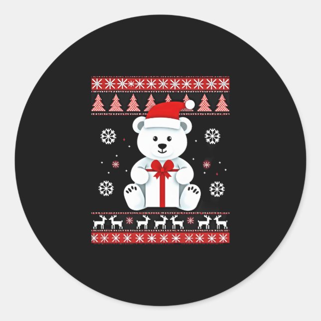 Bear Christmas Christmas (5) Classic Round Sticker (Front)