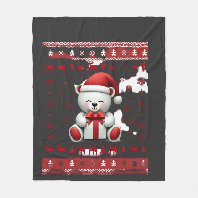 Bear Christmas Christmas (5) Fleece Blanket (Front)