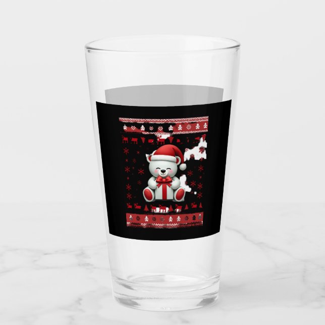 Bear Christmas Christmas (5) Glass (Front)