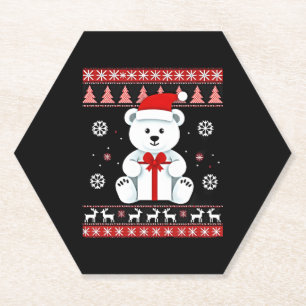 Bear Christmas Christmas (5) Paper Coaster