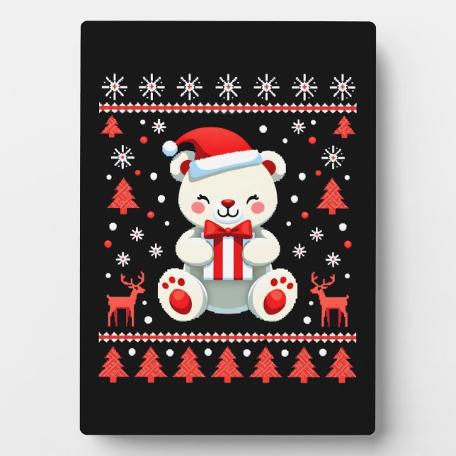 Bear Christmas Christmas (6) Plaque (Front)