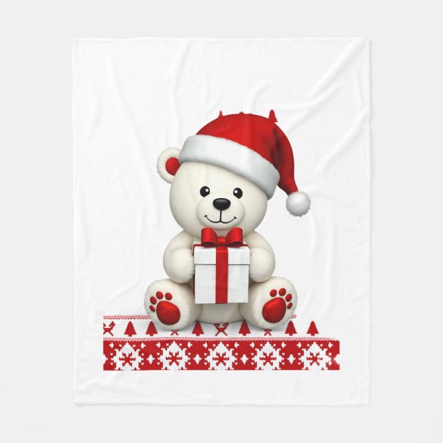Bear Christmas Christmas Fleece Blanket (Front)