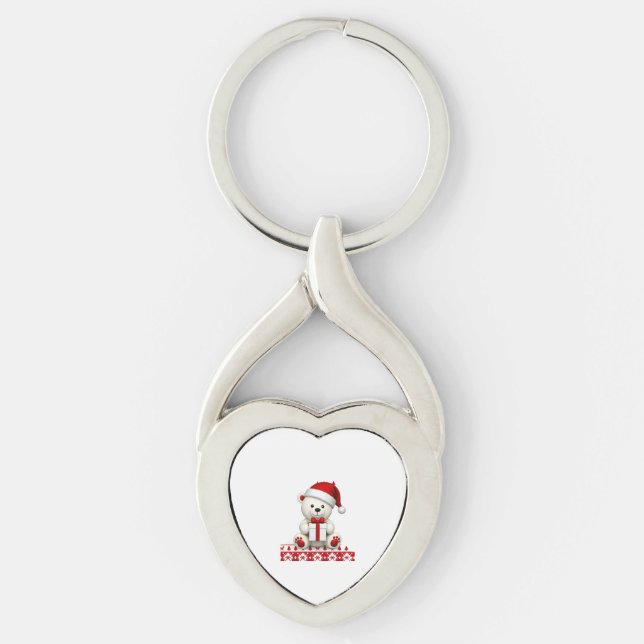 Bear Christmas Christmas Key Ring (Front)