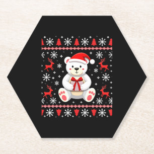 Bear Christmas Christmas Paper Coaster