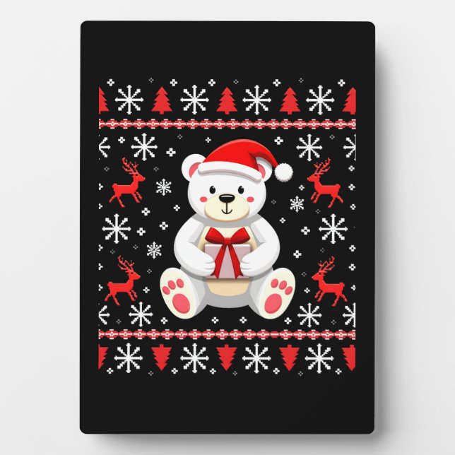 Bear Christmas Christmas Plaque (Front)