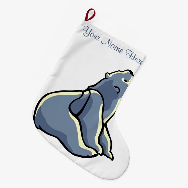 Bear Christmas Stocking Custom Bear Cub Stocking (Front (Hanging))