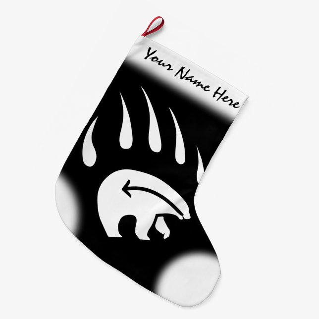 Bear Christmas Stocking Native Bear Claw Stocking (Front (Hanging))