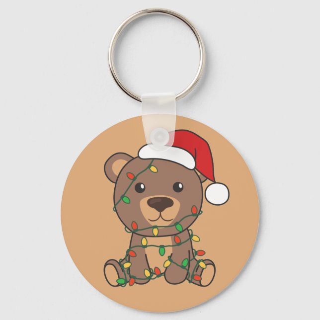 Bear Christmas Winter Animals Bears Keychain (Front)