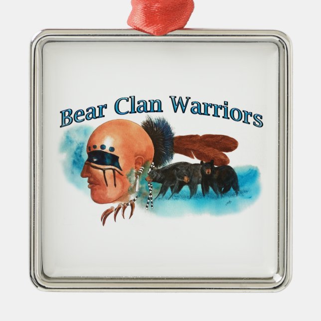 Bear Clan Warriors Metal Tree Decoration (Front)