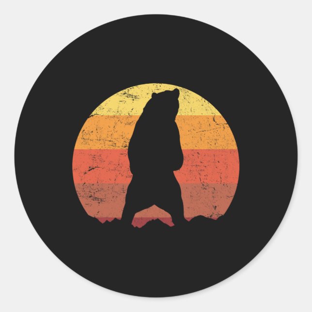 Bear  classic round sticker (Front)