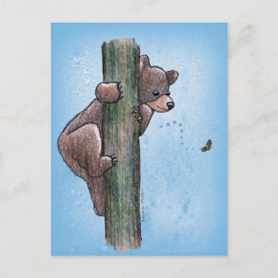 Bear Climbing Tree Postcard