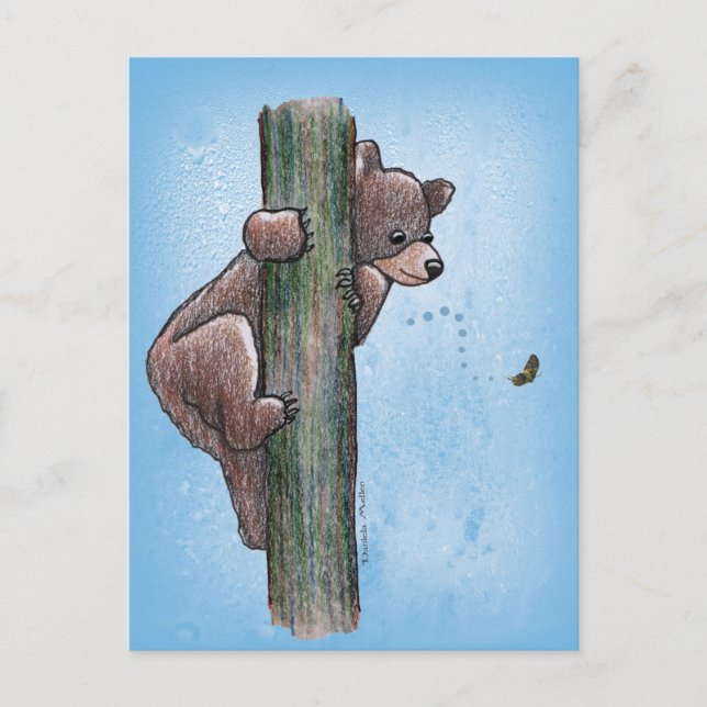 Bear Climbing Tree Postcard (Front)