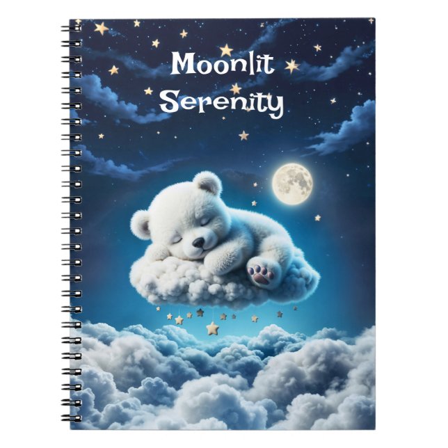 Bear clouds sleeping moon animal dream notebook (Front)