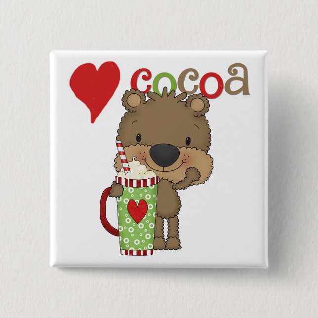 Bear Cocoa Love Holiday 15 Cm Square Badge (Front)