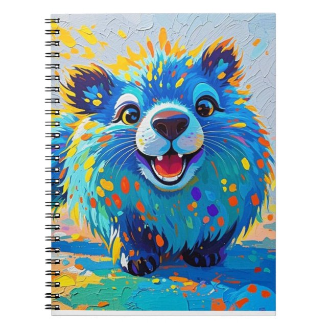 Bear Colourful abstract animal art design Notebook (Front)