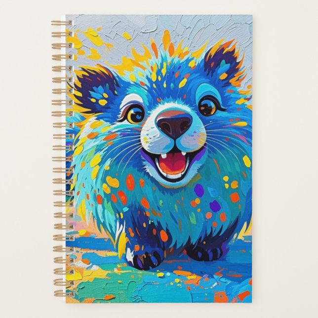 Bear Colourful abstract animal art design Planner (Front)