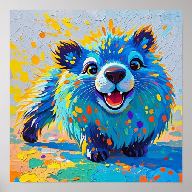 Bear Colourful abstract animal art design Poster (Front)