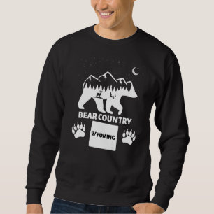 Bear Country Wyoming Grizzly Bear With Deer Mounta Sweatshirt