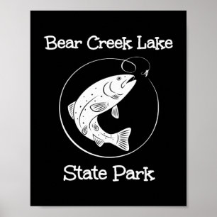 Bear Creek Lake State Park Fishing Fish Camping Poster