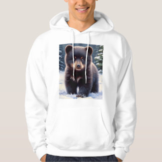 Bear Cub in Snow Unisex Winter Hoodie