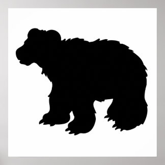Bear Cub Silhouette Poster