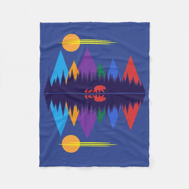 Bear & Cubs Fleece Blanket (Front)